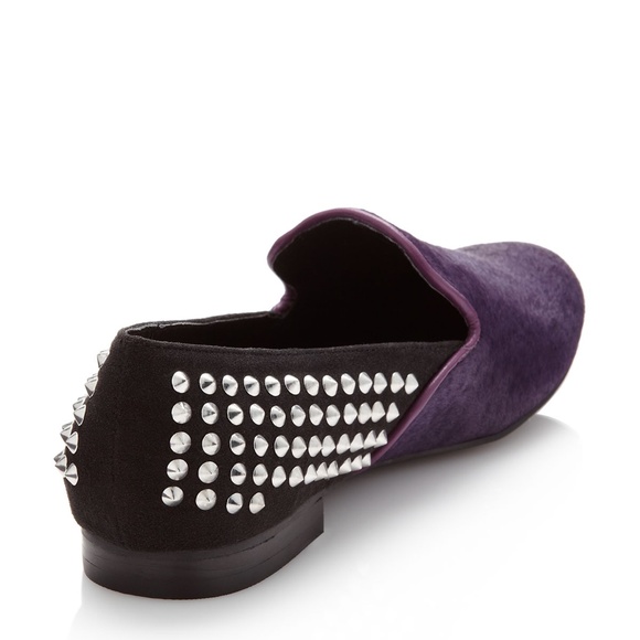 Kelsi Dagger Francie Calf Hair Studded Loafer Flat - Picture 4 of 10